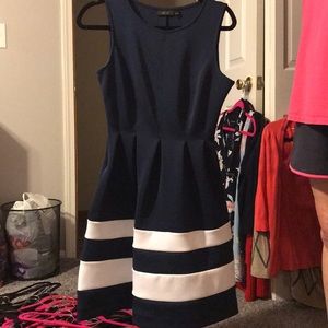 White and navy dress